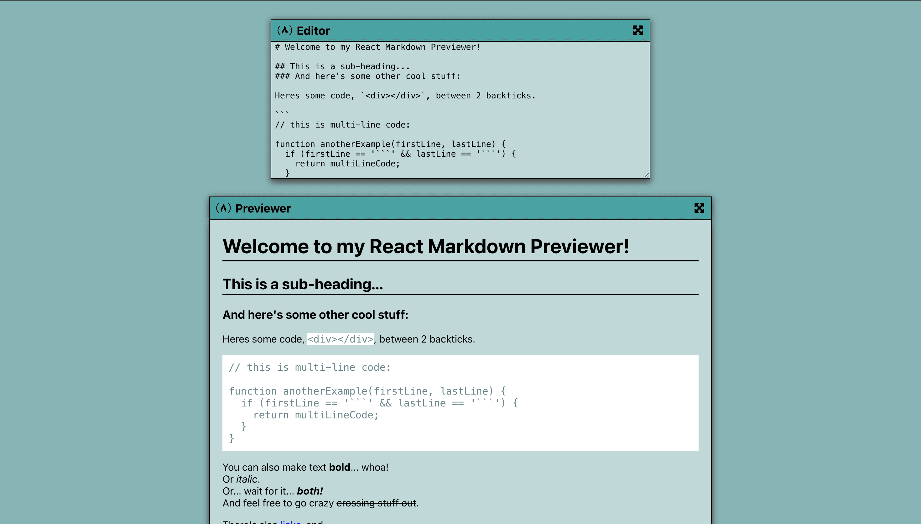 Markdown Previewer